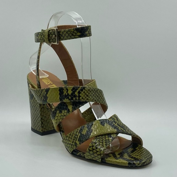 Paris Texas Shoes - Paris Texas Python Ankle Sandal Khaki Size 8 NWOT